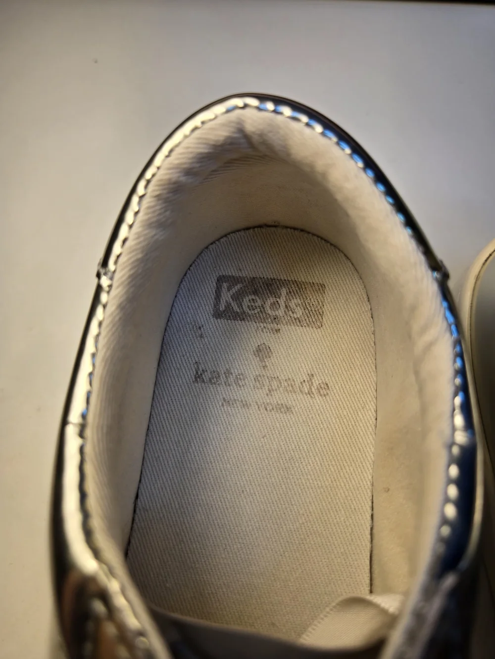 Kate Spade X Keds Silver Metallic Women's Sneakers - Casual Shine Size 6
